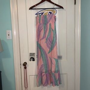 Spaghetti Strap Multicolor Maxi Dress